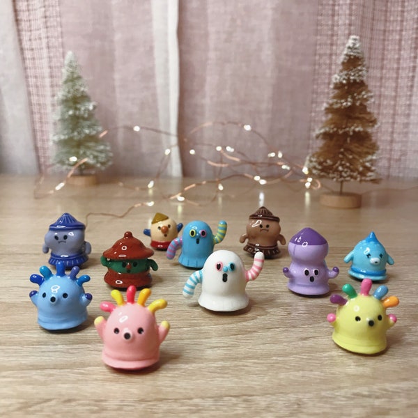 RESERVED LISTING- gyroid - hand-sculpted polymer clay mini figure