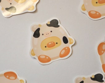 koe ducky - glanzende handgemaakte sticker
