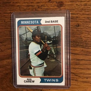 Carta da baseball Topps di Rod Carew del 1974 (edizione originale) (come in foto) (5886)