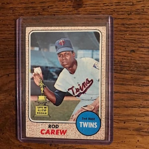 Rod Carew 1968 Topps Baseball Card (edizione originale) (come da foto) (5296)