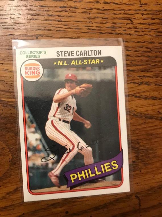 Steve Carlton 1980 Burger King Baseball Card original Issue 
