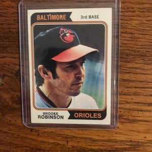 Carta da baseball Topps di Brooks Robinson del 1974 (edizione originale) (come in foto) (5888)