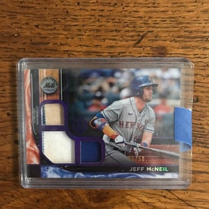 Jeff MCneil Topps Tribute Triple Patch Relic Tarjeta de béisbol (como se muestra) (Edición original) (4074)