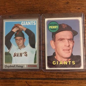 Tarjetas de béisbol de Gaylord Perry de 1969 y 1970 (5229)