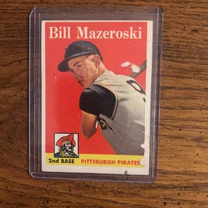 Bill Mazeroski 1958 Topps Baseball Card (Wie Abgebildet) (Original Heft) (5070)
