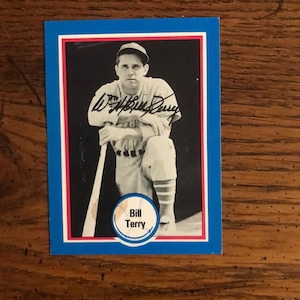 Bill Terry Autogramm Shakey's Pizza Baseballkarte (Originalausgabe) (wie abgebildet) (5936)