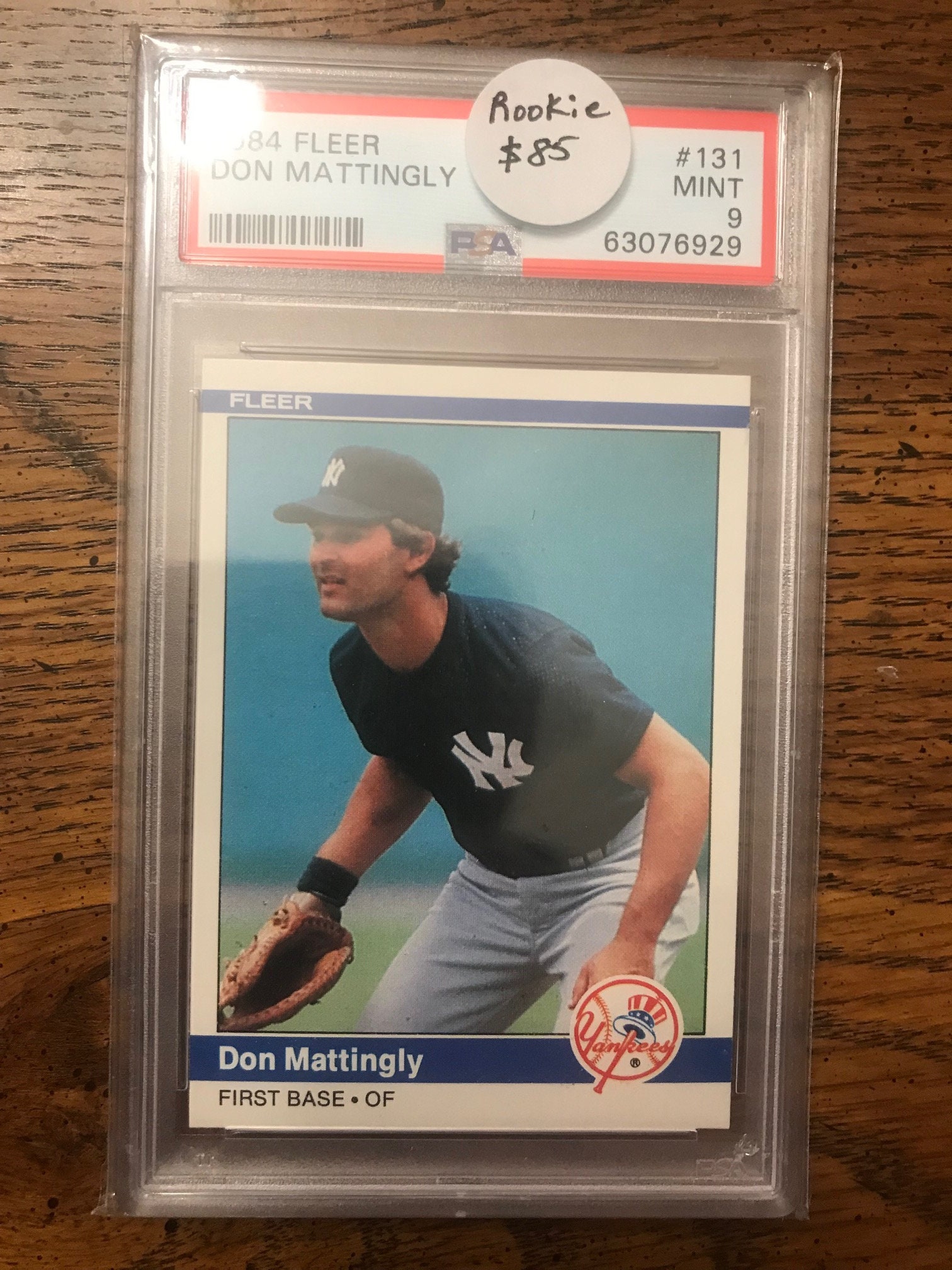 Don Mattingly Rookie 1984 Fleer Graded PSA 9 original Issue - Etsy
