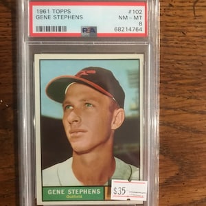 Gene Stephens PSA 8 1961 Topps (come nella foto) (edizione originale) (1960)