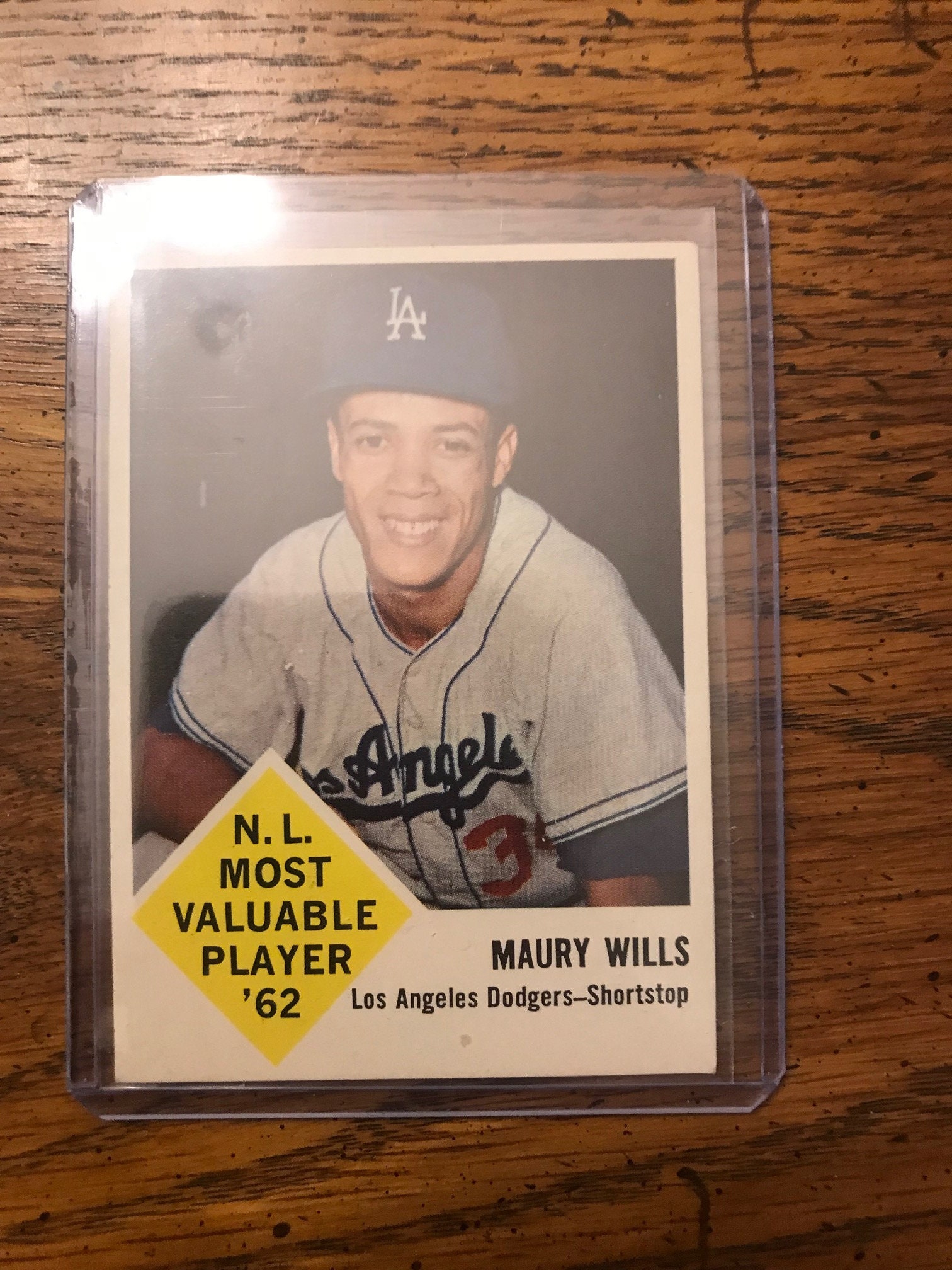 Maury Wills 1963 Fleer Baseball Card (Original Issue) (As Pictured) (628)