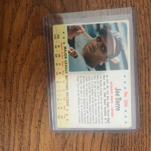 Joe Torre 1963 Post Cereal Baseball Card (come nella foto) (originale) (02273)