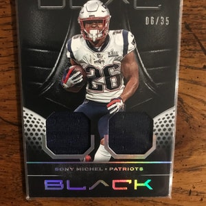 Sony Michel 06/35 Panini Carte de football double patch noire (numéro original) (2711)