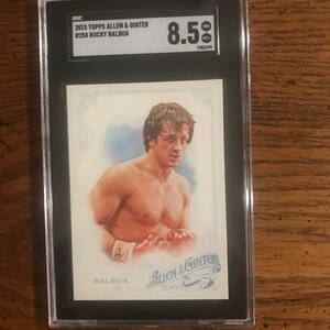 Tarjeta de boxeo de Rocky Balboa Allen & Ginter SGC 8.5 (edición original) (como se muestra en la imagen) (5213)