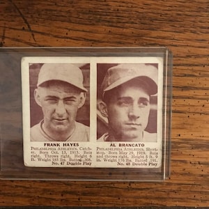 Frank Hayes/Al Brancato 1941 Double Play Baseball Card (édition originale) (comme sur la photo) (5731)