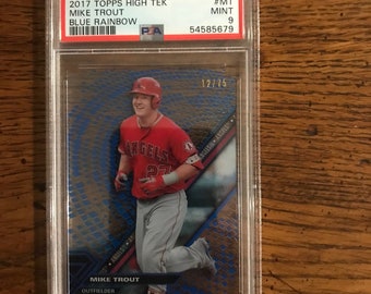 マイク・トラウト PSA10鑑定済み マイク・トラウト トップス ハイテック ブルー レインボー ベース