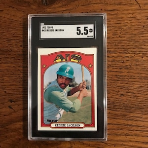 Carta da baseball Topps di Reggie Jackson del 1972, taglia SGC 5.5 (come da foto) (edizione originale) (5818)