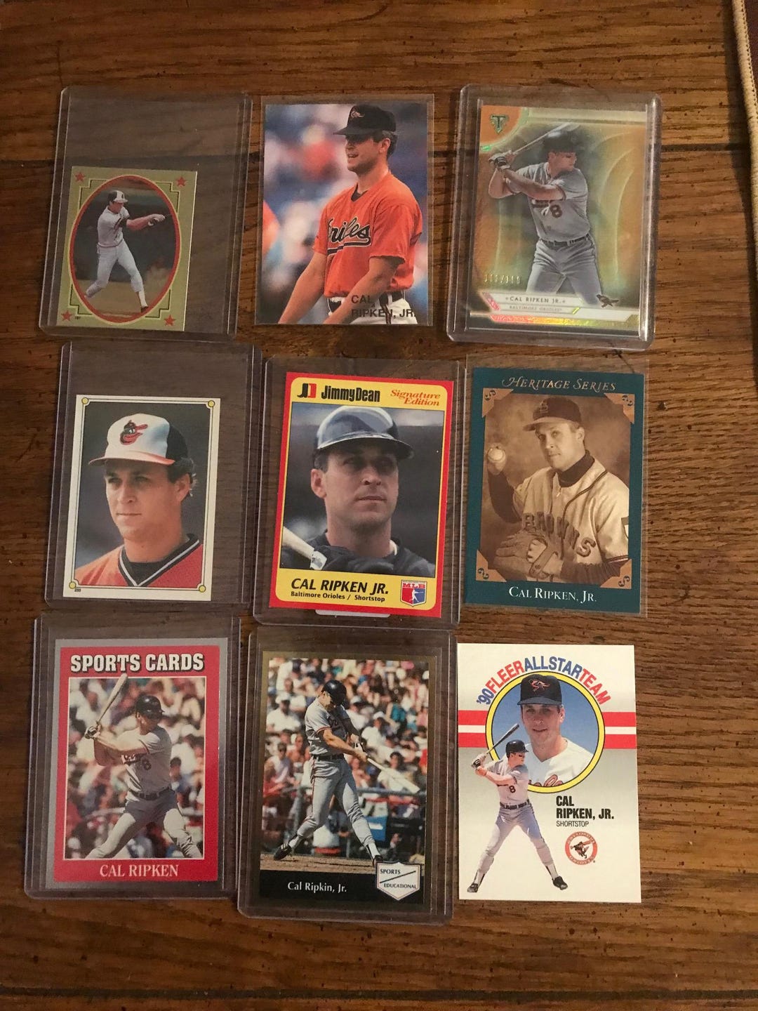 Cal Ripken 9 Different Baseball Cards (original Issue) (as Pictured ...
