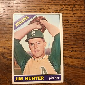 Jim Hunter 1966 Topps Baseball Karte Original Ausgabe (wie abgebildet) (00877)