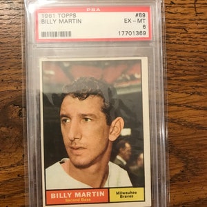 Billy Martin 1961 Topps Graded PSA 6 (As Pictured)   (Original Issue)  (1676)