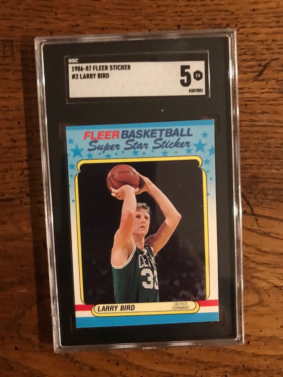 Larry Bird 1986-1987 Fleer Sticker Graded SGC 5 as Pictured 