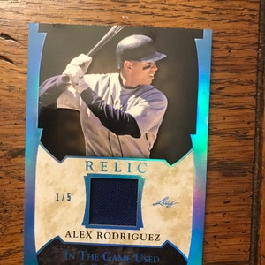 Alex Rodriguez 1/5 Leaf Game Used Memorabilia Relic Card  (Original Issue) (As Pictured)  (1505}