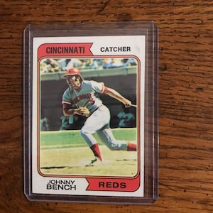 Carta da baseball Topps di Johnny Bench del 1974 (edizione originale) (come in foto) (5887)