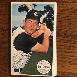 Autographe Jim Gentile 1964 Topps Giant grande taille (comme sur la photo) (édition originale) (grand)