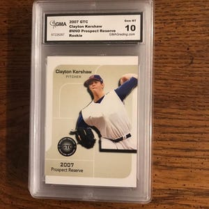 Clayton Kershaw Prospect Reserve Baseball Card classificata GMA 10 (come da foto) (edizione originale) (5451)
