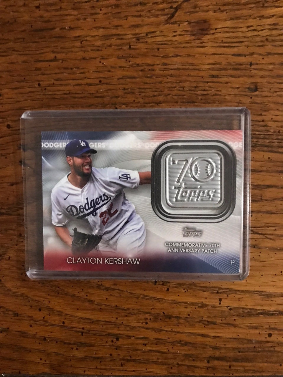 Clayton Kershaw Topps 70th Anniversary Logo Patch Card (as