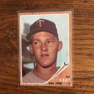 Jim Kaat 1962 Topps Baseball (edizione originale) (come in foto) (5878)