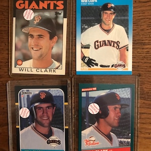 Will Clark 4 cartas de novato diferentes (edição original) (conforme ilustrado) (05159)
