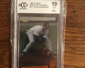 Alex Rodriguez BCCG 10. 1994 Classic Cream Of The Crop Baseball Card (original Issue) (As Pictured) (5247)