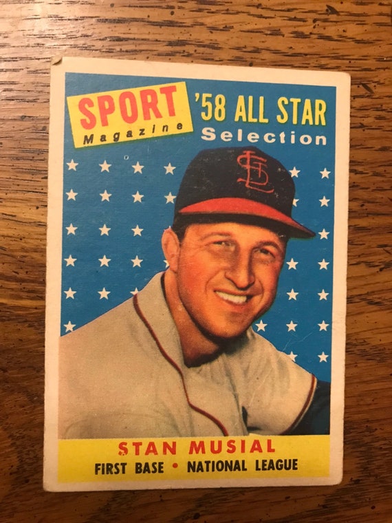 Stan Musial 1958 All Star Corner Issue Topps Baseball Card as 