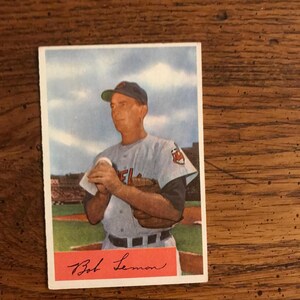 Carta da baseball Bowman di Bob Lemon del 1954 (come da foto) (edizione originale) (5848)