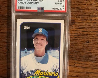 Randy Johnson 1989 Topps Traded Graded PSA 8 (As Pictured) (Original Issue) (5393)