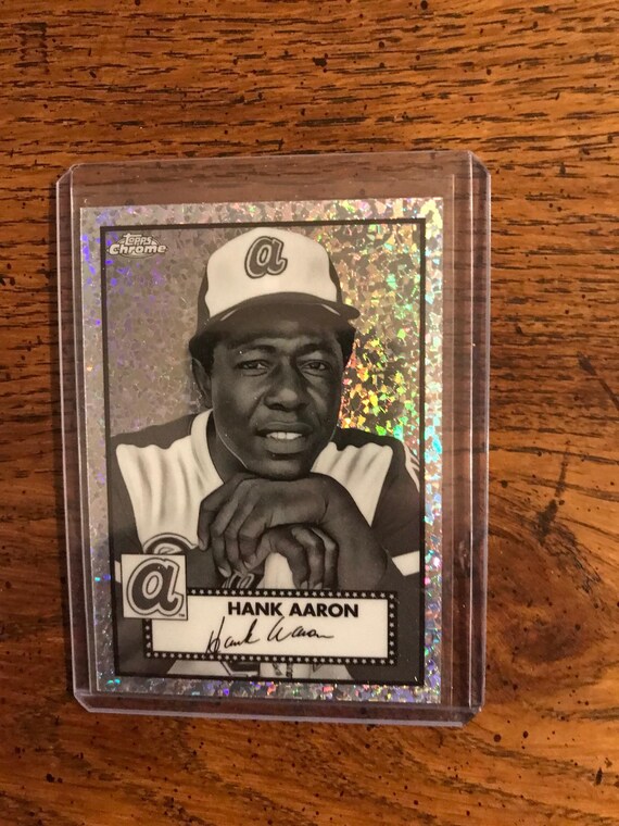 hank aaron holographic baseball card 1991 Heroes Of Hologram Hh1 | SidelineSwap Hank Aaron Topps Chrome Sparkle