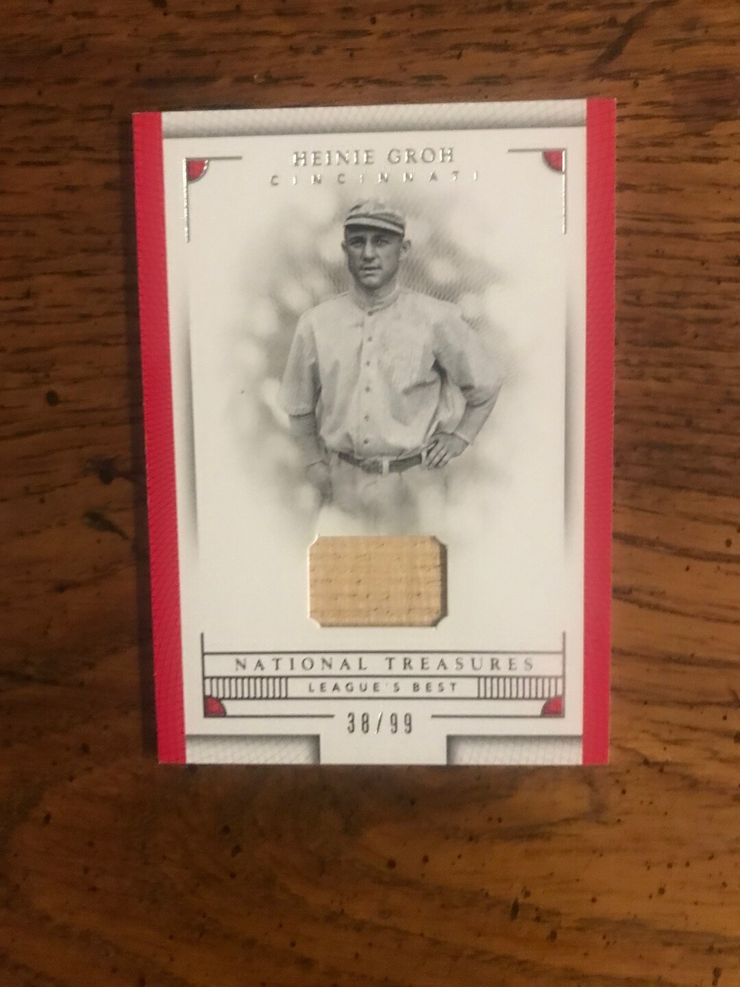 Donald R Groh Heinie Groh Game Used Material Patch. National Treasures Baseball Card ...