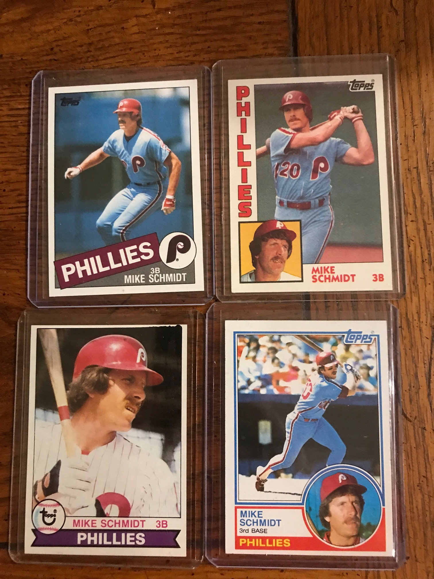 Mike Schmidt Four Different Topps Baseball Cards original 