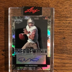 Joe Montana Autograph Leaf The Fire Within Football Card (As Pictured Football Carded) (Original Issue) (5404)