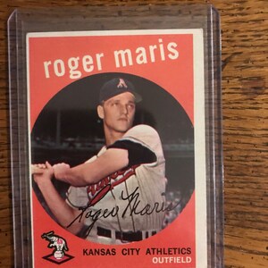 Roger Maris 1959 Topps Baseball Card (edizione originale) (come nella foto) (03616)