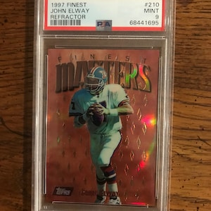 John Elway PSA 9 1997 Finest Refractor Football Card (edizione originale) (come nella foto) (4040)