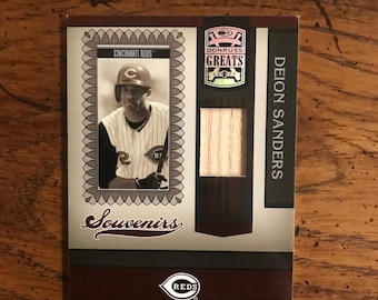 Deion Sanders Bat Piece Donruss basebollkort (Originalutgåva) (Som på bilden) (4577)