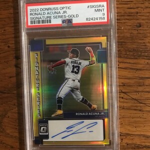 Ronal Acuna Jr. Autogramm Donruss Optic Baseball Karte PSA 9 (Original Ausgabe) (Wie abgebildet) (04423)