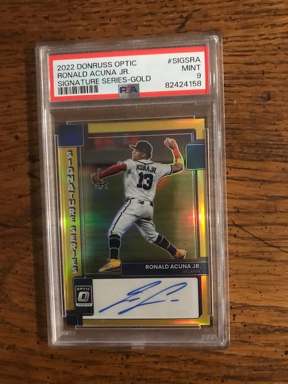 Ronald Acuna Jr. Autograph Donruss Optic Baseball Card PSA 9 