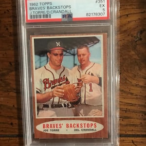 Braves Backstops 1962 Topps Baseballkarte PSA 5 (Originalausgabe) (wie abgebildet) (05704)