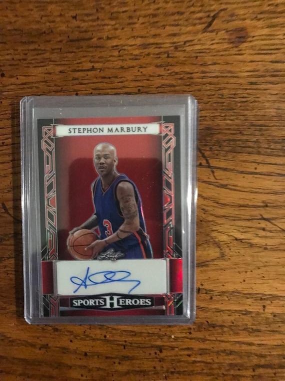 Stephon Marbury Autograph 1/9 Leaf Sports Heroes Basketball Card