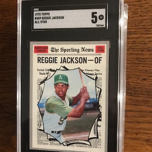 Carta da baseball Topps All Star 1970 di Reggie Jackson, classificata SGC 5 (come da foto) (edizione originale) (5808)