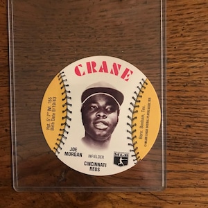 Disco de béisbol de Joe Morgan de 1976 con patatas fritas Crane (como se muestra en la imagen) (edición original) (05353)