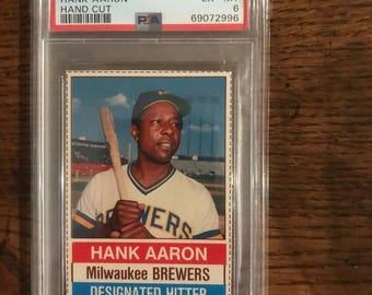 Hank Aaron 1976 Hostess Baseball Card PSA 6 (oorspronkelijke uitgave) (zoals afgebeeld) (6033)