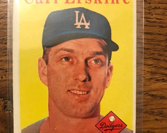 Carl Erskine 1958 Topps All Star Card  Original Issue (As Pictured) (00230)