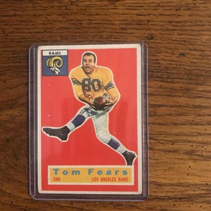 Tom Fears 1956 Topps Football Card (edizione originale) (come da foto) (4851)